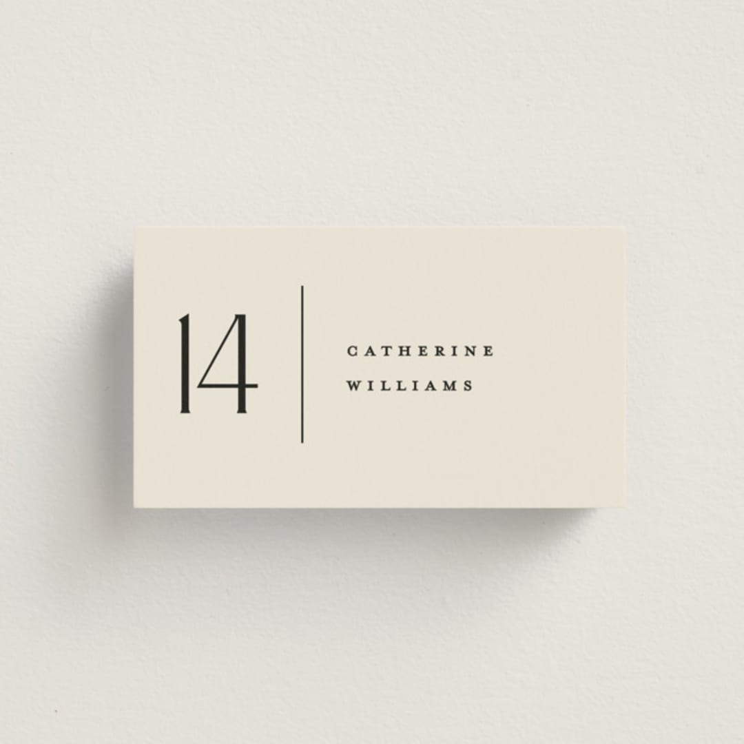 "All Type" - Place Cards in Daydream by Pixel and Hank - Front with Free Guest Printing