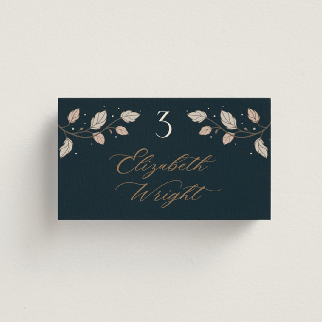 "Deco Garden" - Place Cards in Dusk by GeekInk Design - Front with Free Guest Printing