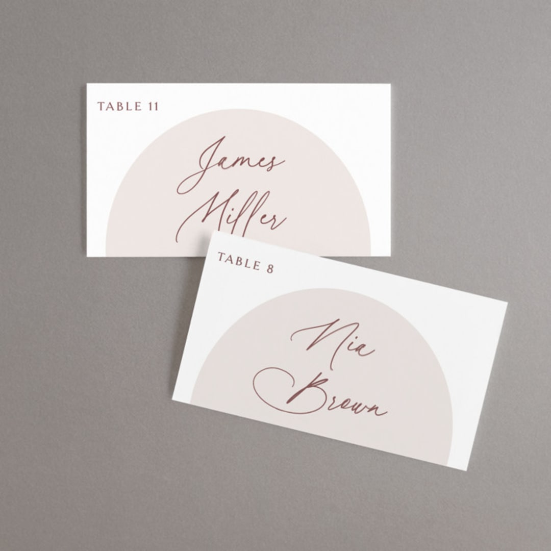 "Around" - Place Cards in Cloud by Kaydi Bishop - Front with Free Guest Printing