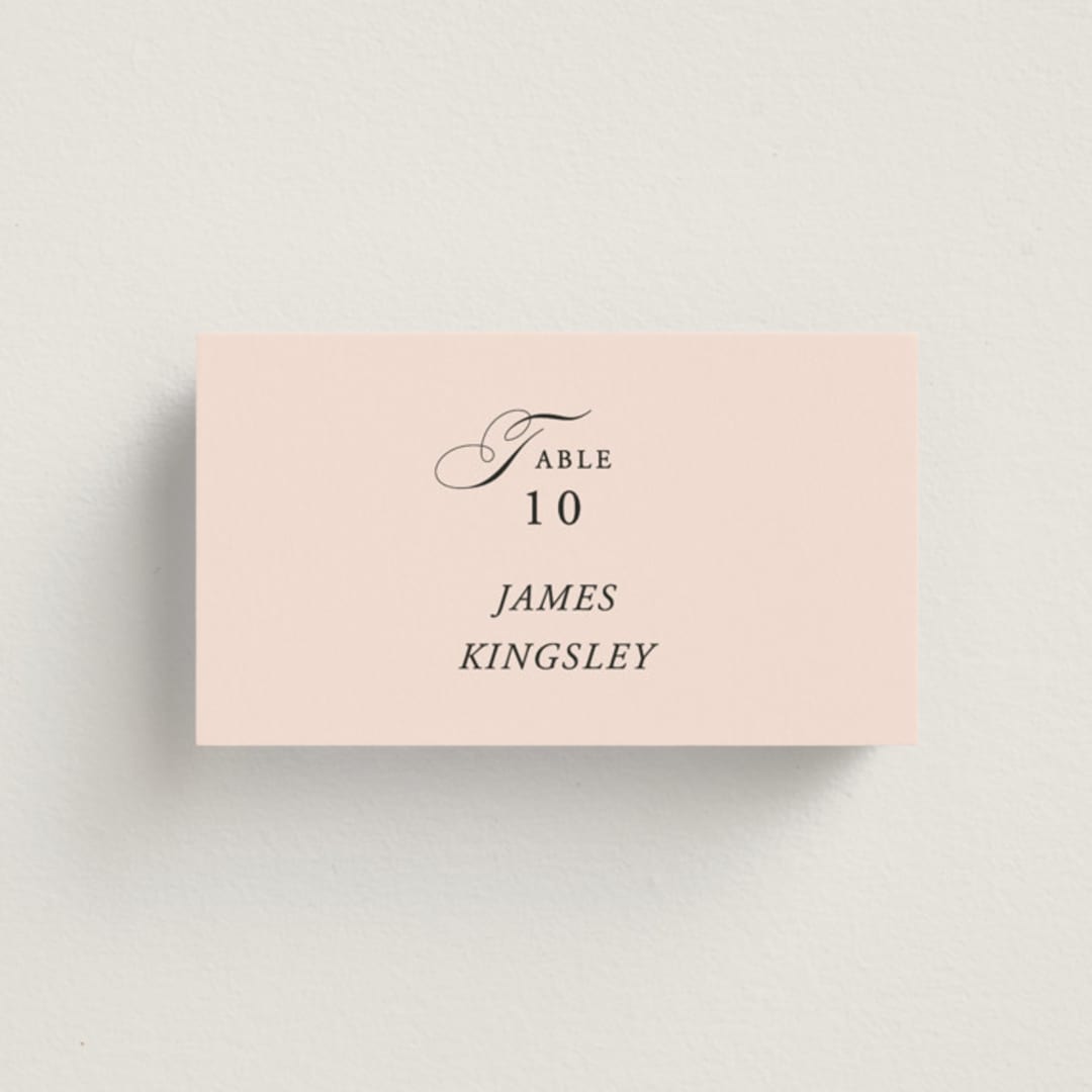 "Story Line" - Place Cards in Petal by Kimberly FitzSimons - Front with Free Guest Printing