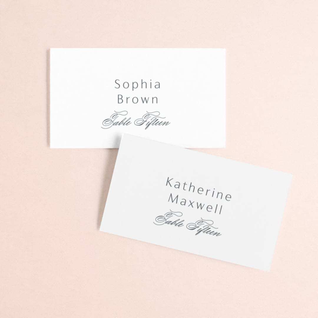 "Regal" - Place Cards in Marine by Lauren Chism - Front with Free Guest Printing