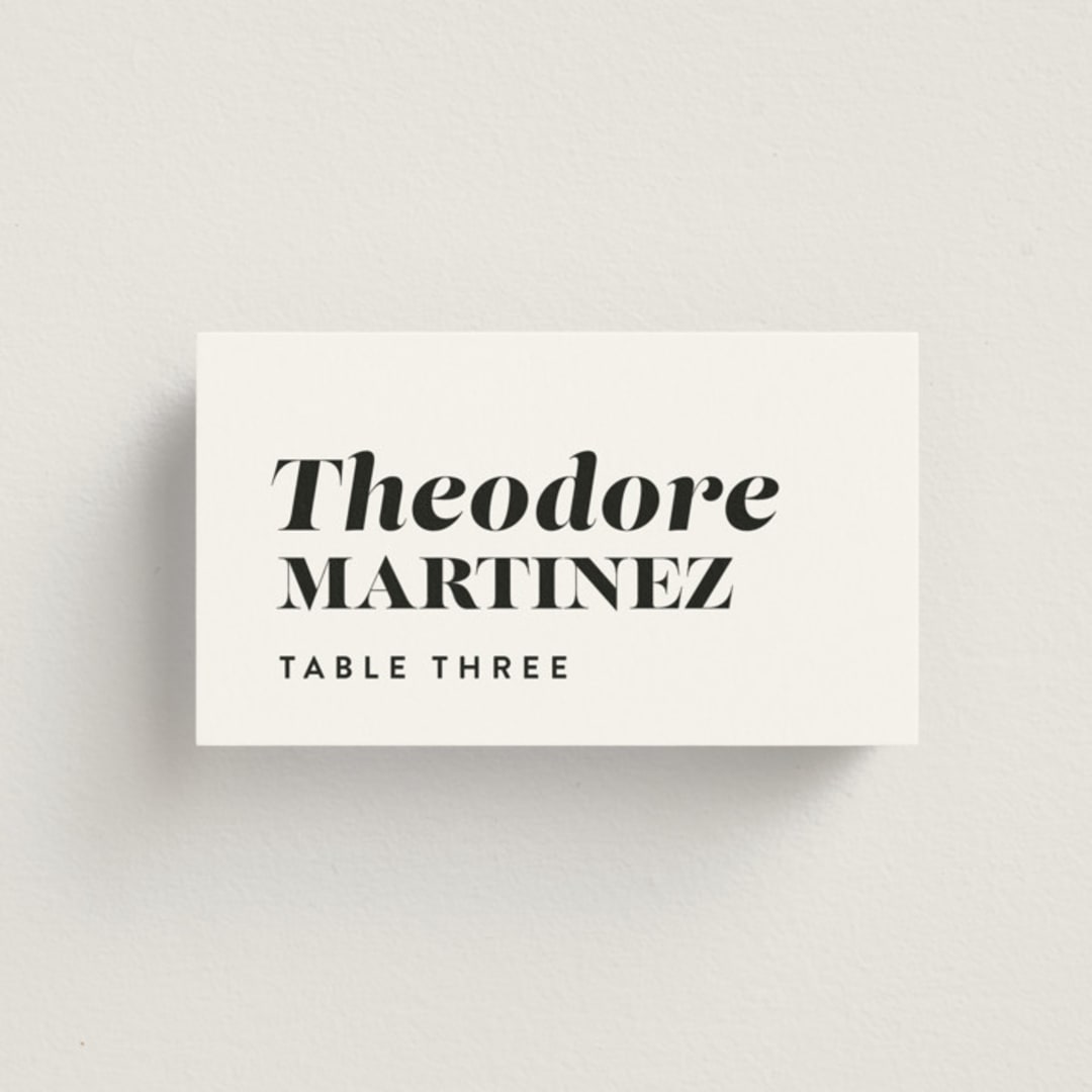 "Make it official" - Place Cards in Panda by Lea Delaveris - Front with Free Guest Printing