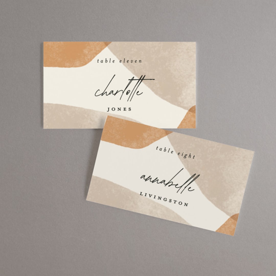 "leaf contour" - Place Cards in Natural by Susan Zinader - Front with Free Guest Printing