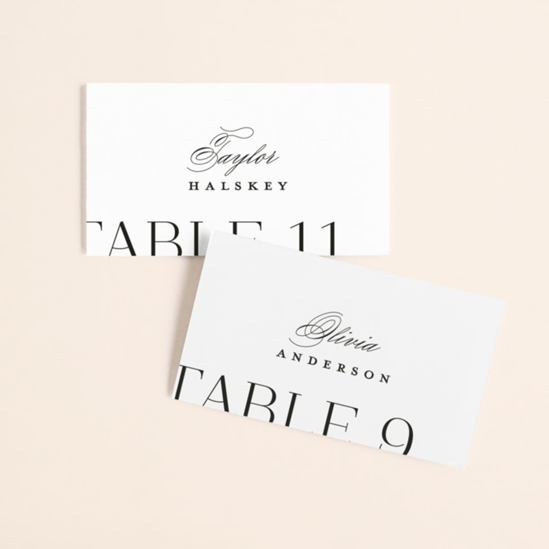 "Coupling" - Place Cards in Cloud by Lauren Chism - Front with Free Guest Printing
