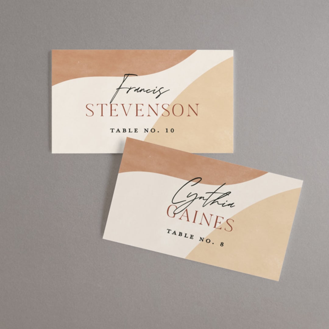 "Surface" - Place Cards in West by Pixel and Hank - Front with Free Guest Printing