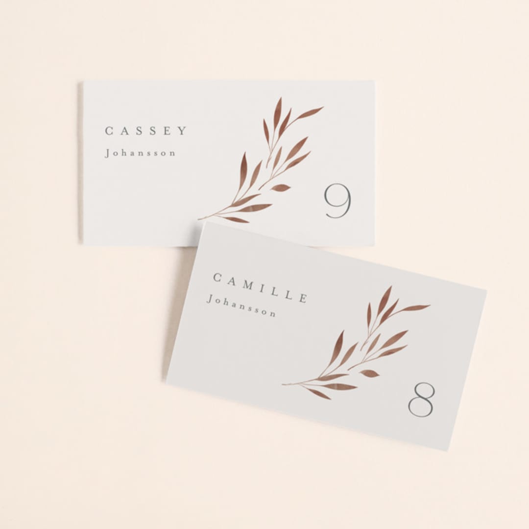 "Lennox" - Place Cards in Harvest by Kristie Kern - Front with Free Guest Printing
