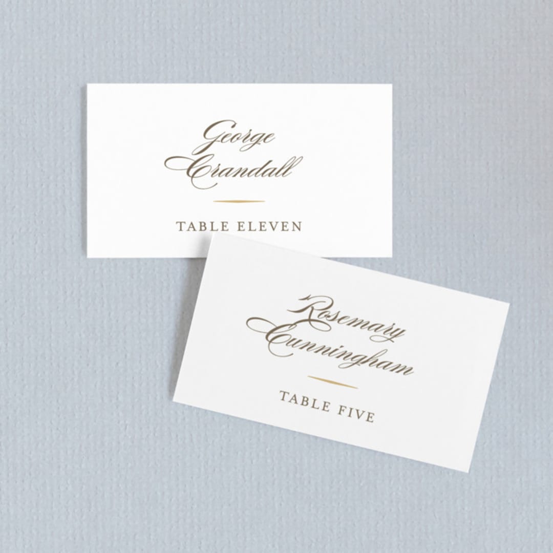 "Valencay" - Place Cards in Silk by chocomocacino - Front with Free Guest Printing
