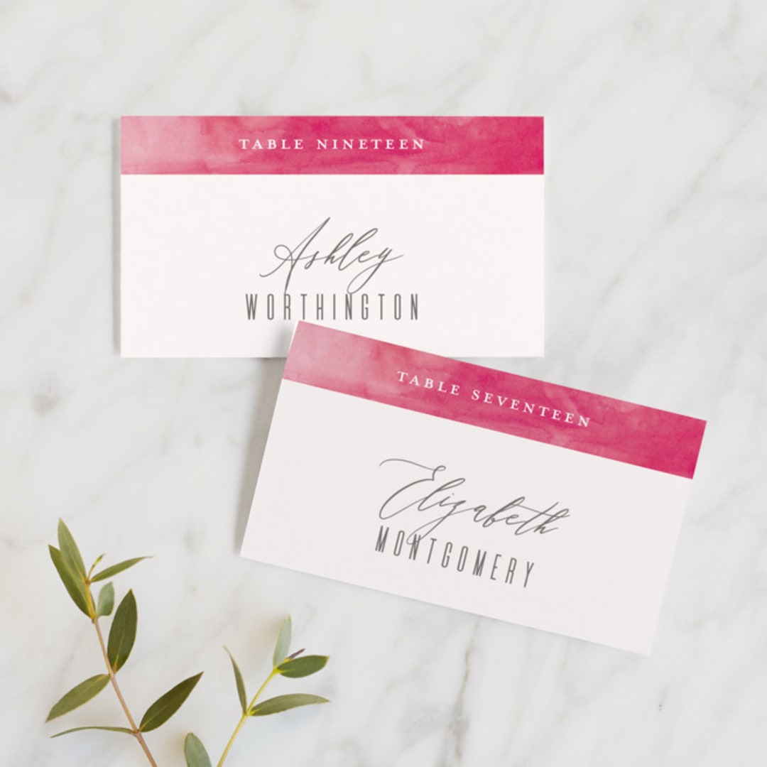 "Our Love" - Place Cards in Pearl by fatfatin - Front with Free Guest Printing