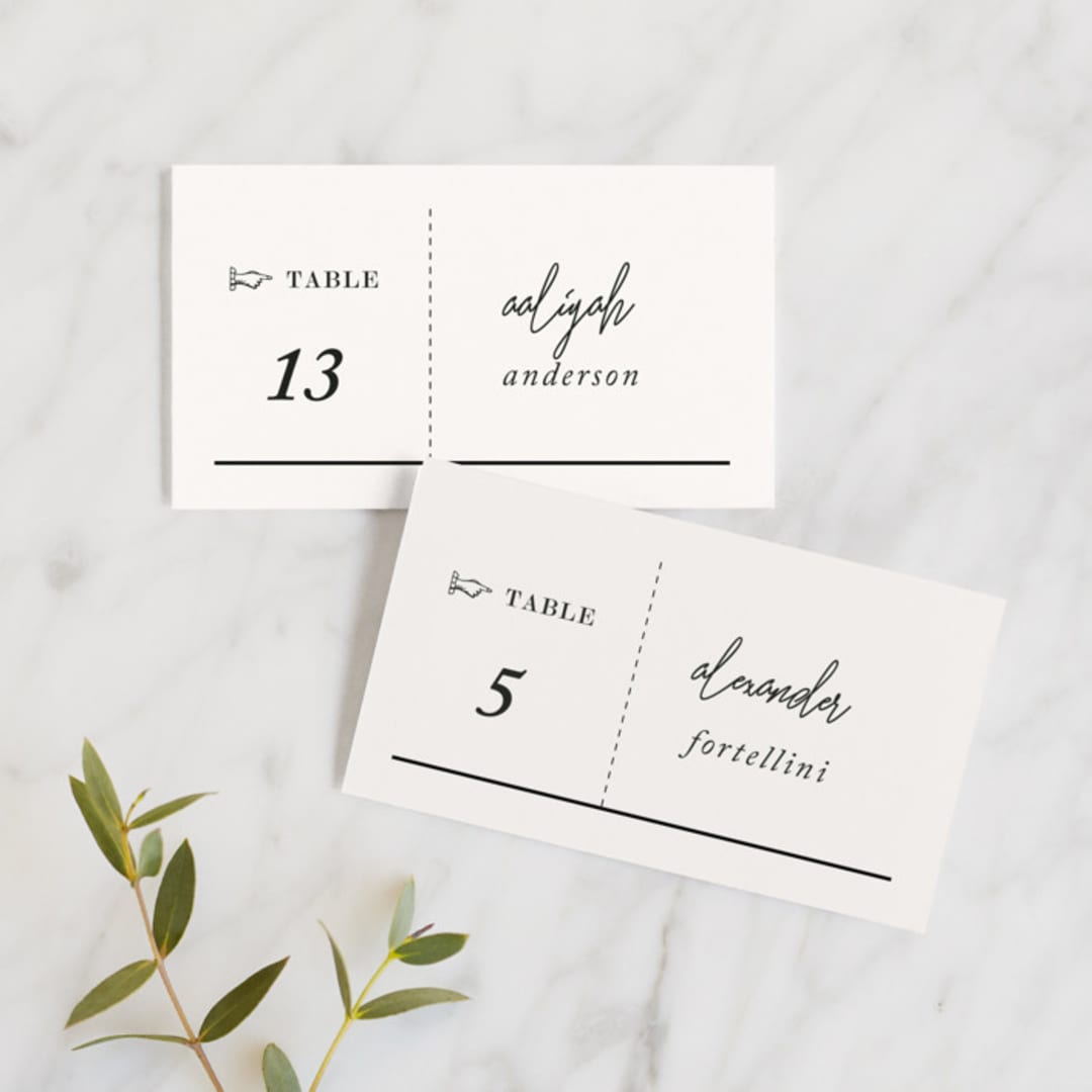 "A Storybook Wedding" - Place Cards in Blush by Katy Shen - Front with Free Guest Printing
