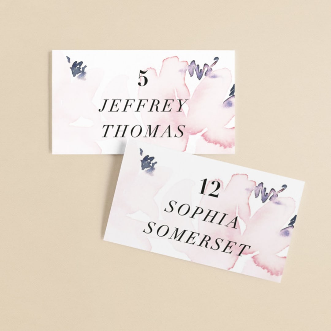 "Florista Modernista" - Place Cards in Azalea by Petra Kern - Front with Free Guest Printing