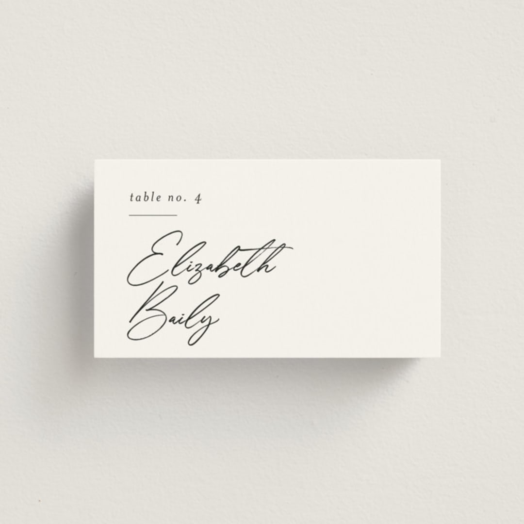 "Macaron" - Place Cards in Snow by Nicoletta Savod - Front with Free Guest Printing
