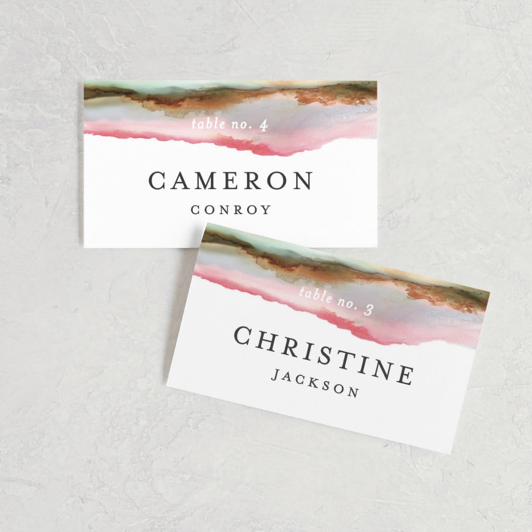 "Sedona" - Place Cards in Desert Sands by Itsy Belle Studio - Front with Free Guest Printing