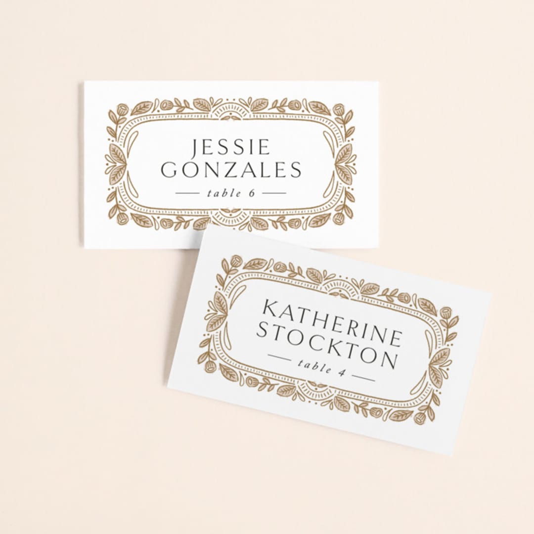 "charmed" - Place Cards in Honey by Jen Owens - Front with Free Guest Printing