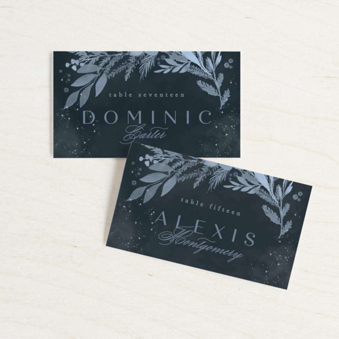 "Wonderful Tonight" - Place Cards in Neptune by Creo Study - Front with Free Guest Printing
