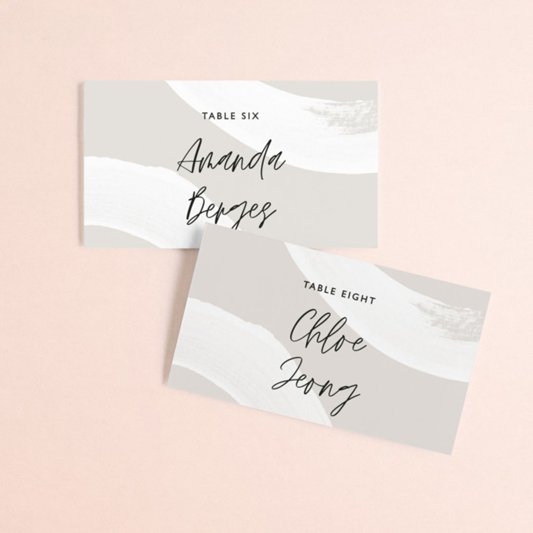 "Swoon" - Place Cards in Cream by Lindsay Stetson Thompson - Front with Free Guest Printing