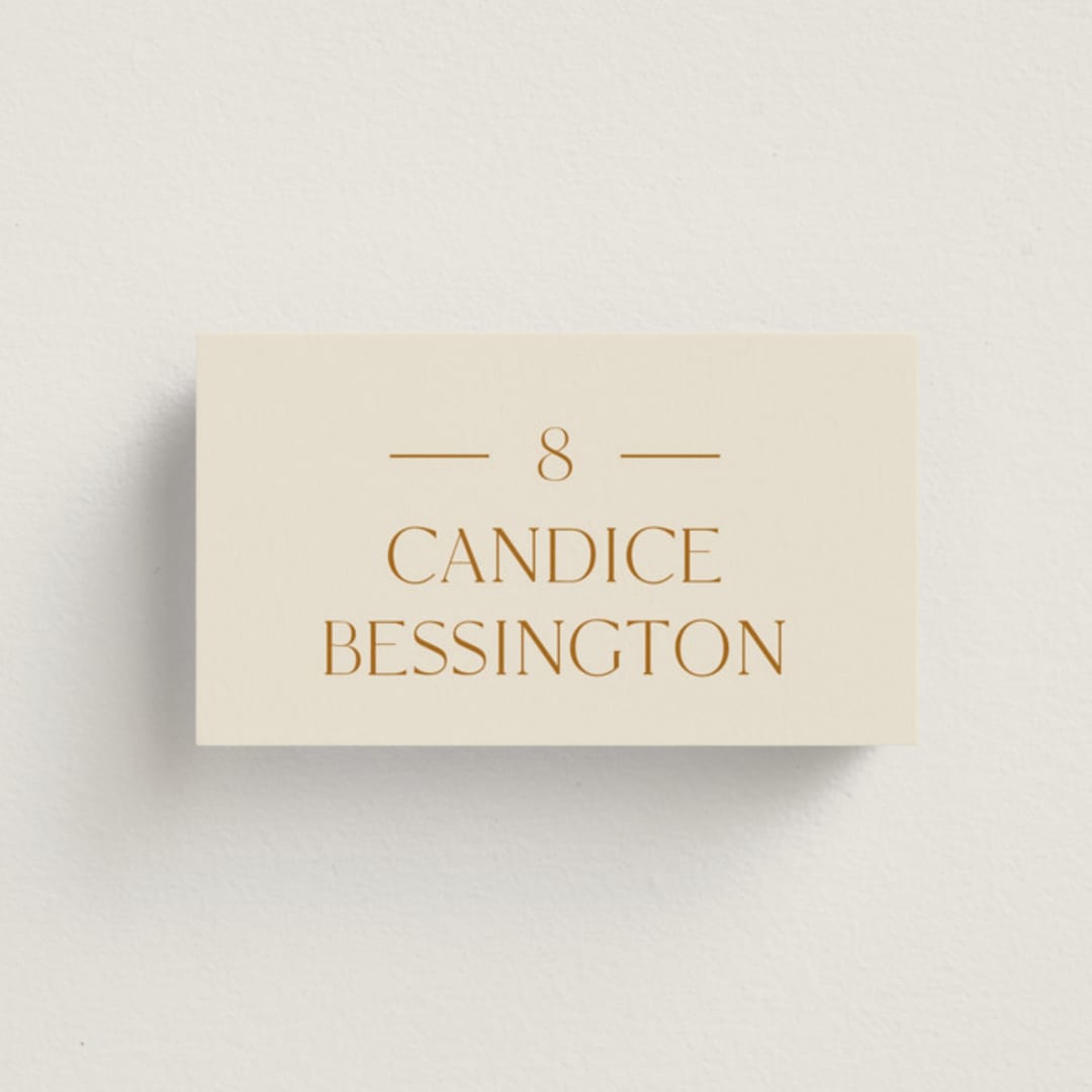 "Floral Type Arch" - Place Cards in Cream by Baumbirdy - Front with Free Guest Printing