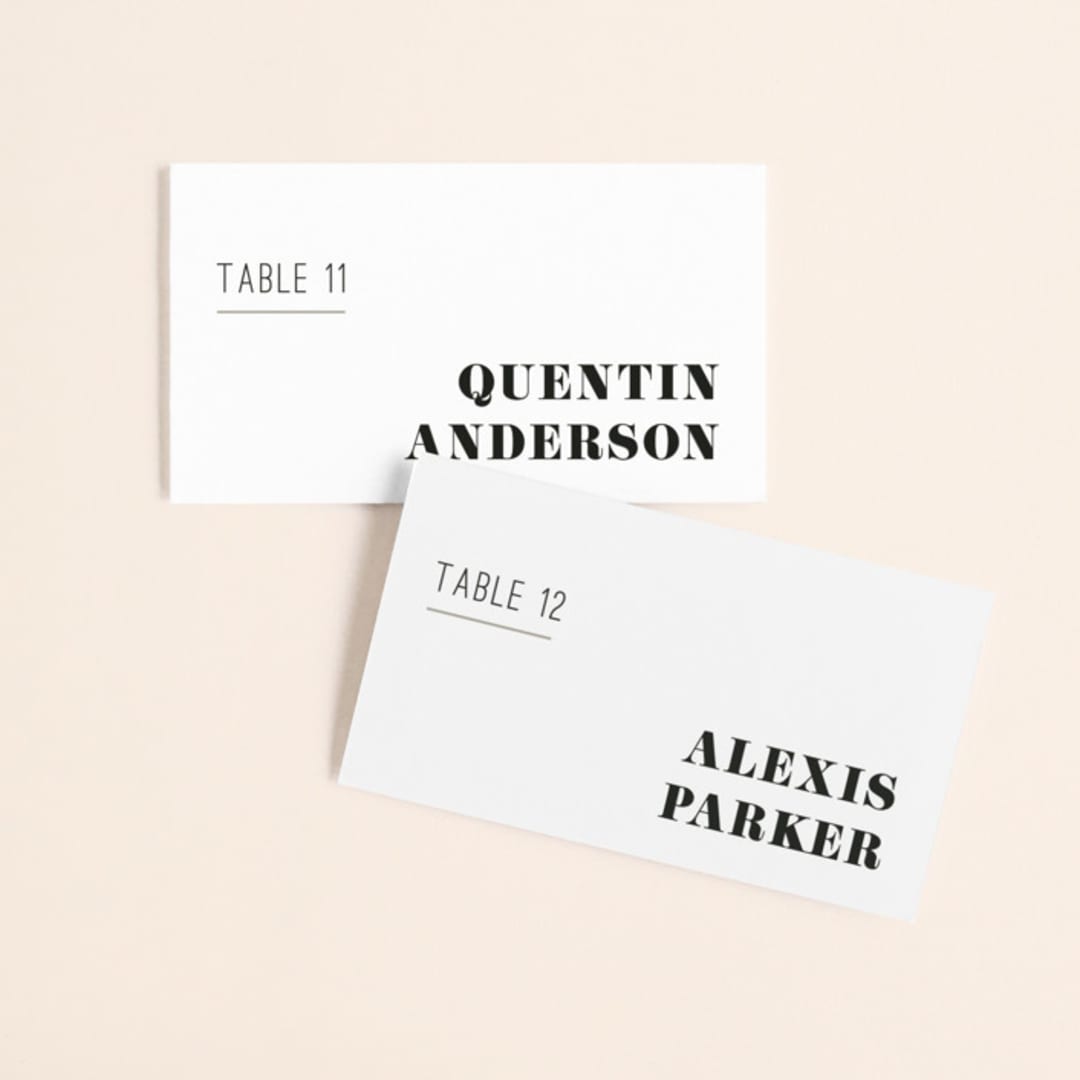 "and the adventure begins" - Place Cards in Diamond by Playground Prints - Front with Free Guest Printing