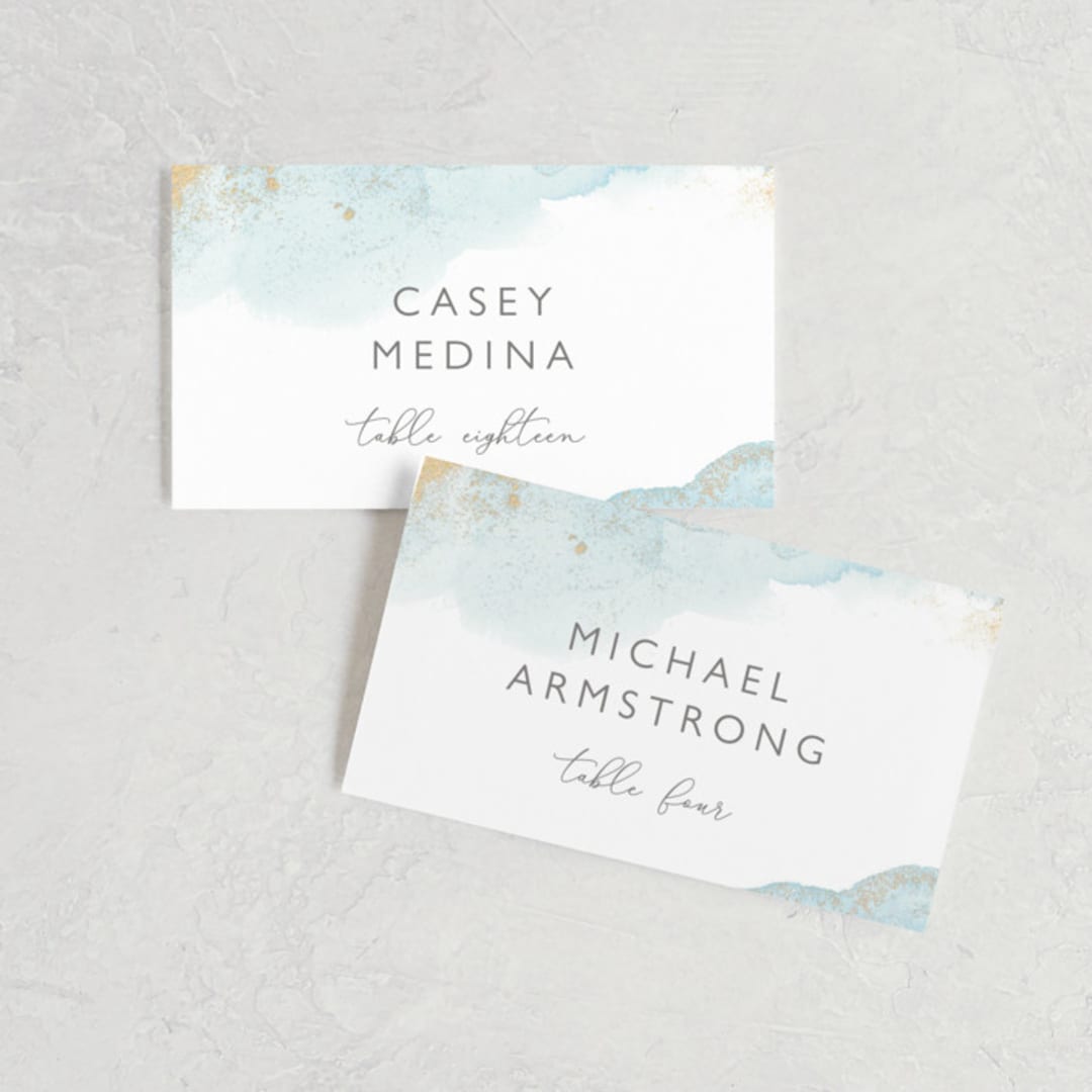 "My tenderness" - Place Cards in Topaz by Helen Halik - Front with Free Guest Printing