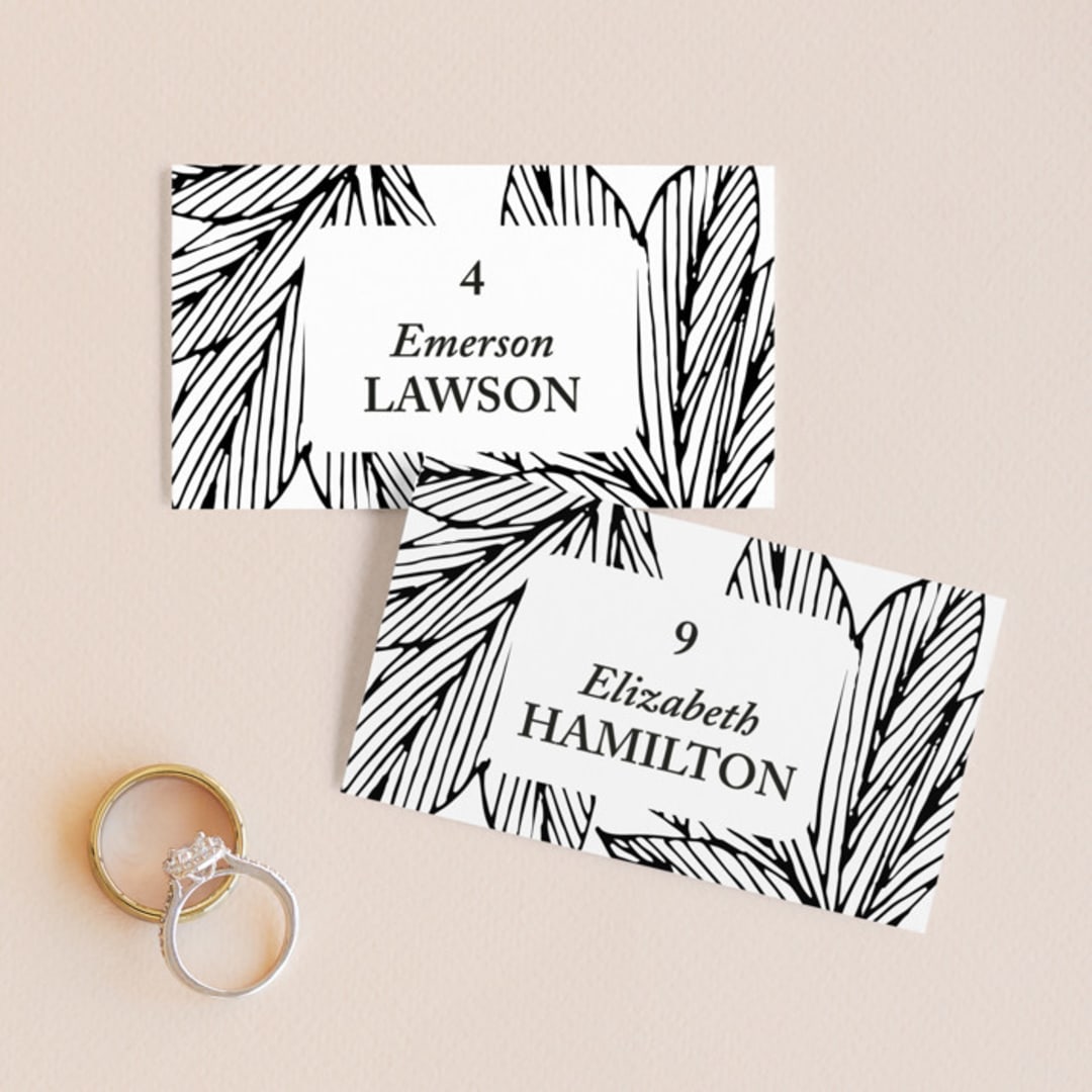 "vivid leaves" - Place Cards in Ink by Ramoncita - Front with Free Guest Printing
