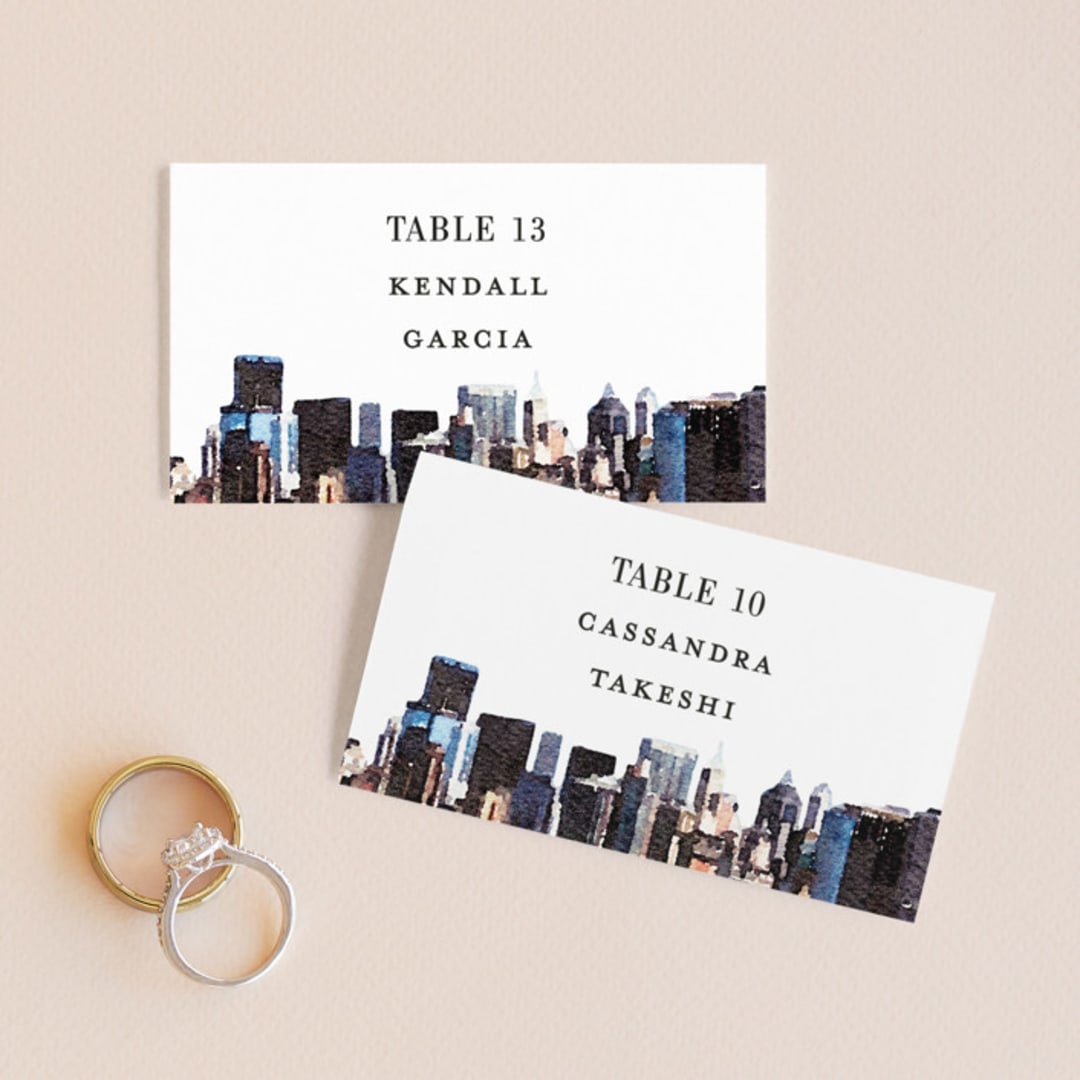 "Bold city" - Place Cards in Ivory by Cass Imagines - Front with Free Guest Printing