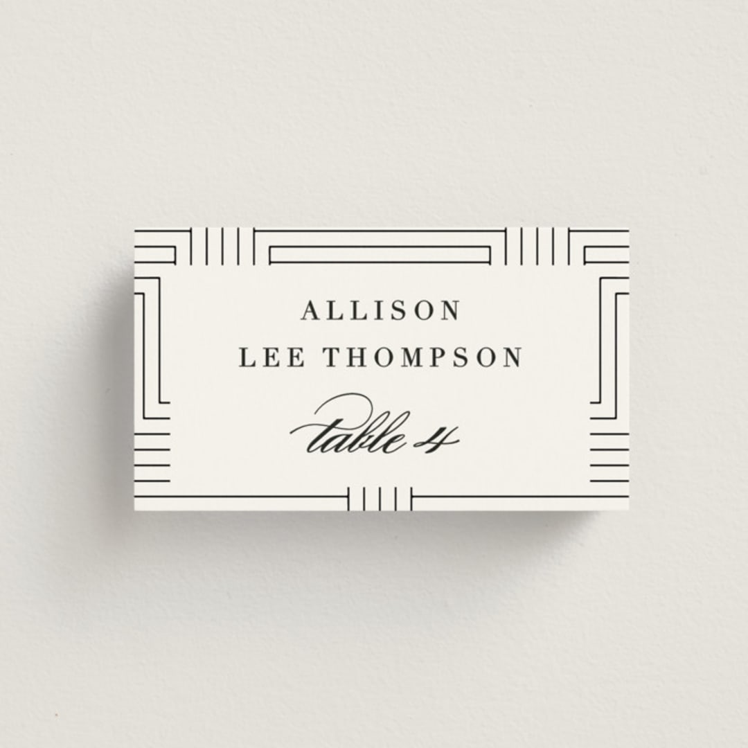 "Charming" - Place Cards in Pearl by AK Graphics - Front with Free Guest Printing