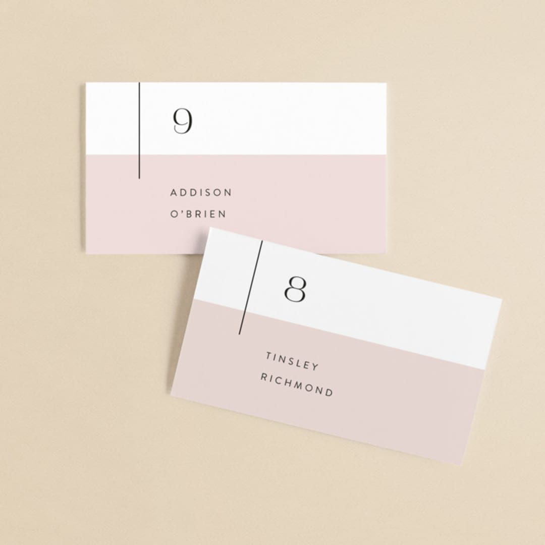 "The Ace" - Place Cards in Petal by Rochelle Renee - Front with Free Guest Printing