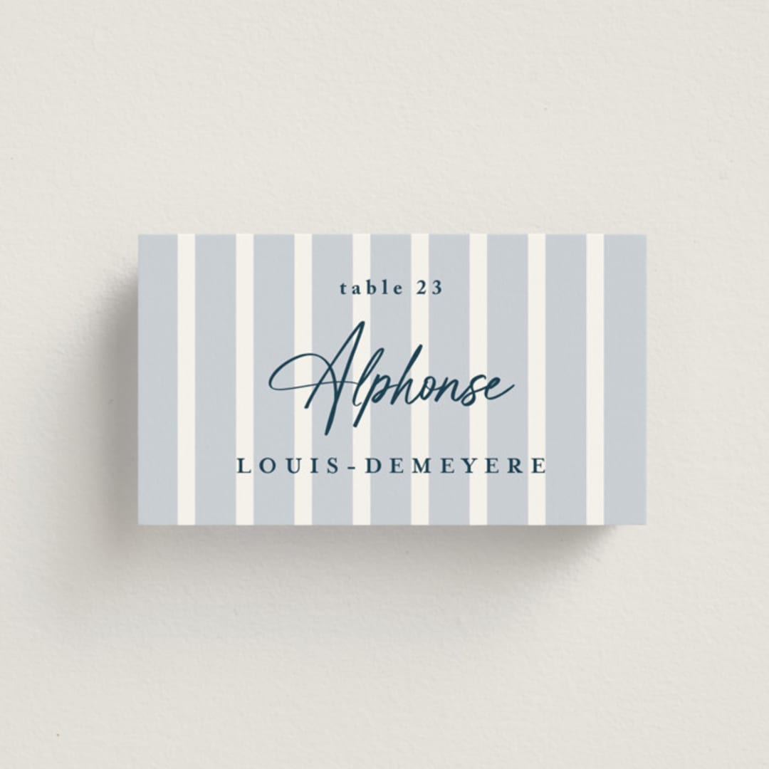 "melihrolo" - Place Cards in Powder Blue by chocomocacino - Front with Free Guest Printing