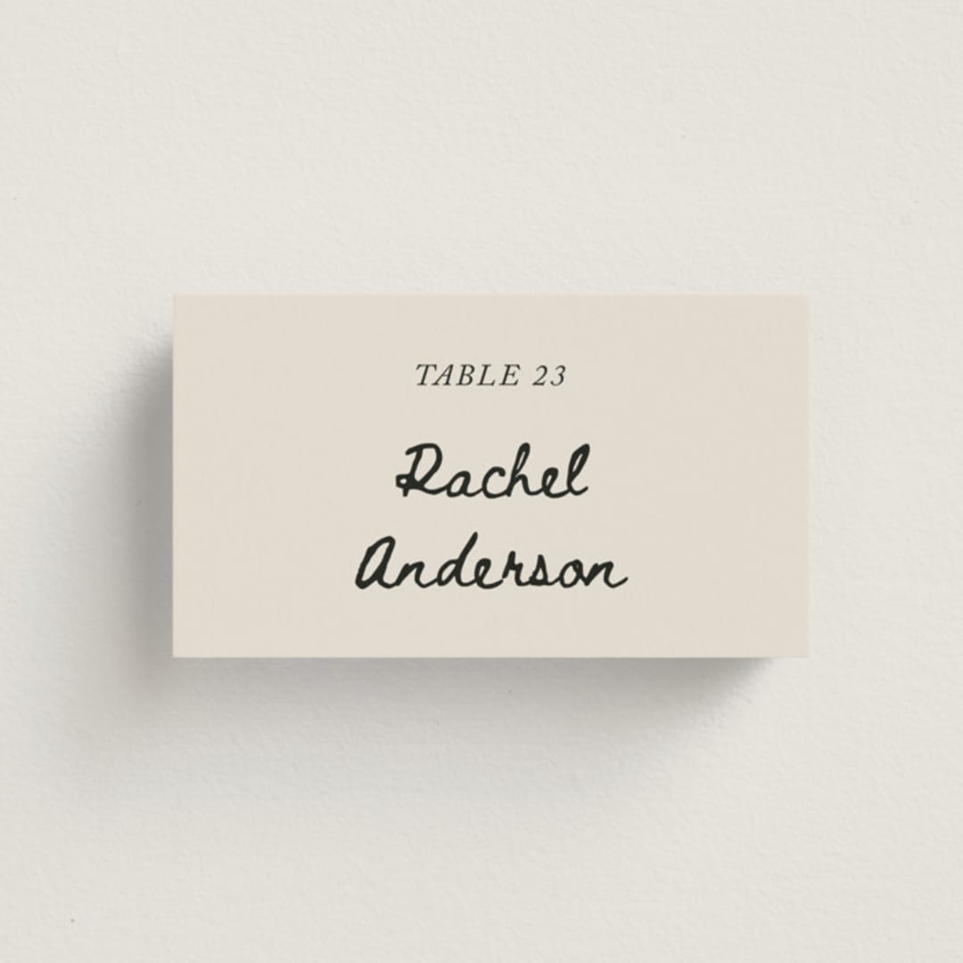 "simple monogram" - Place Cards in Lace by Cass Loh - Front with Free Guest Printing