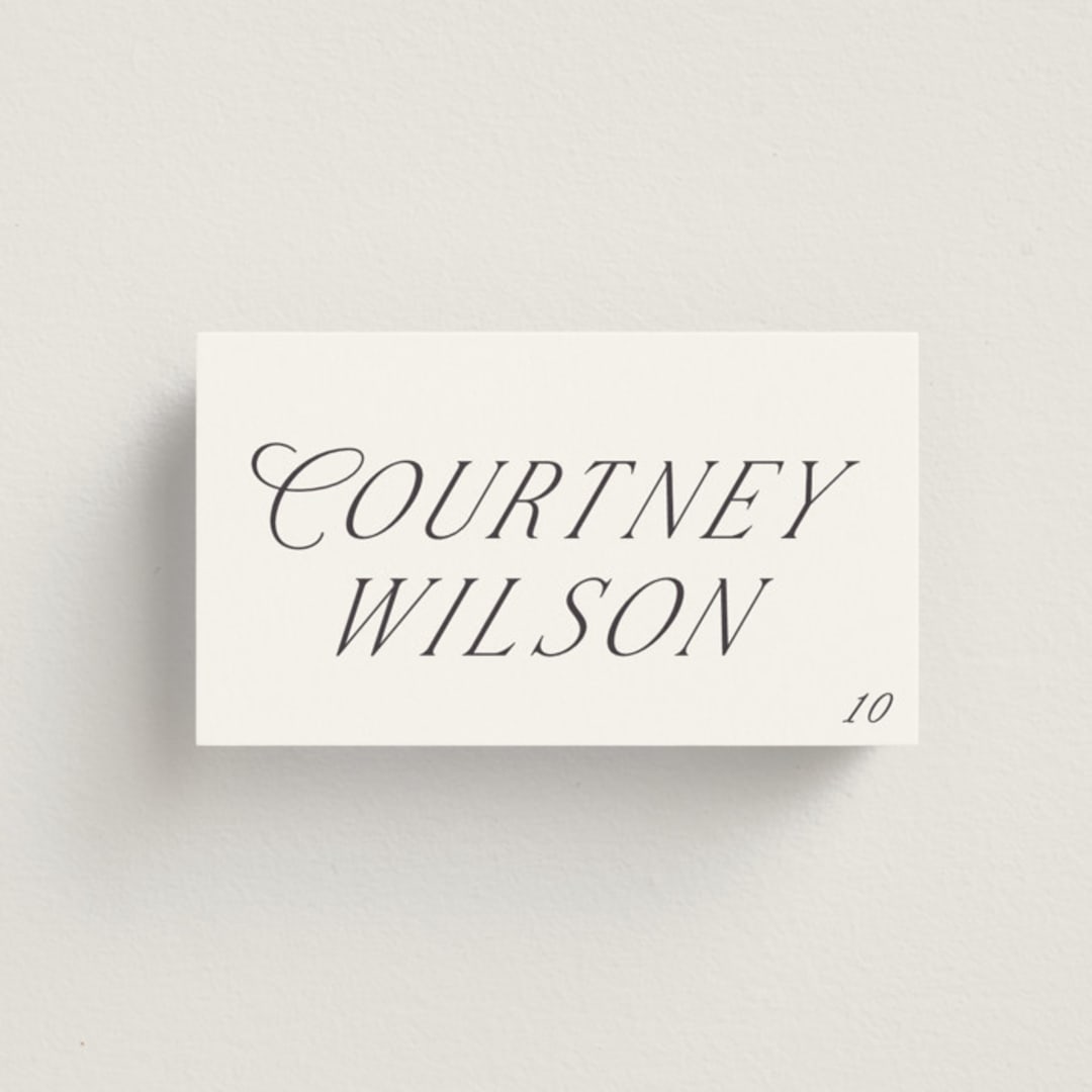 "Luxe" - Place Cards in Linen by Baumbirdy - Front