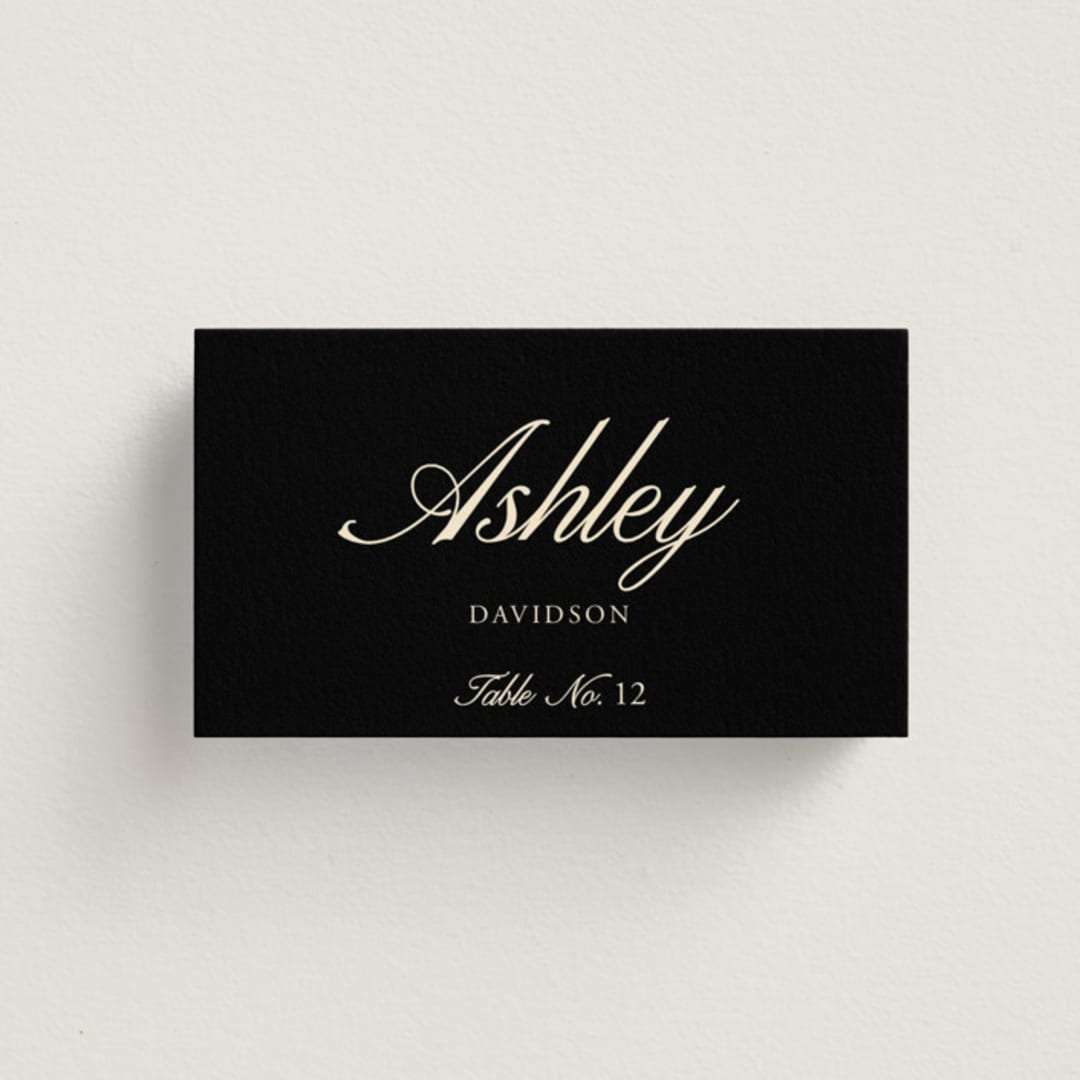 "Elegant and Formal" - Place Cards in Sunshine by Jen Ramsey - Front with Free Guest Printing