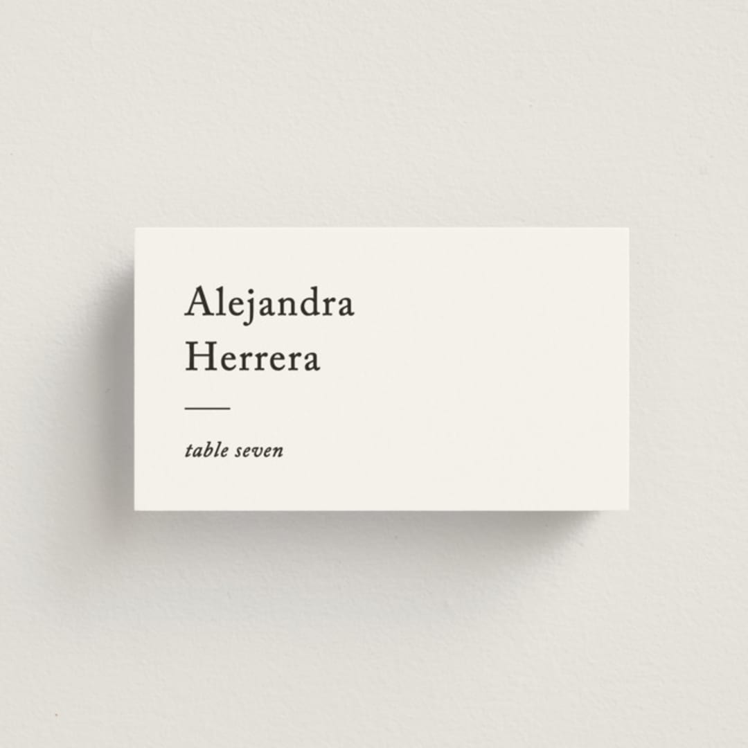 "Editorial" - Place Cards in Paper by Bethan - Front