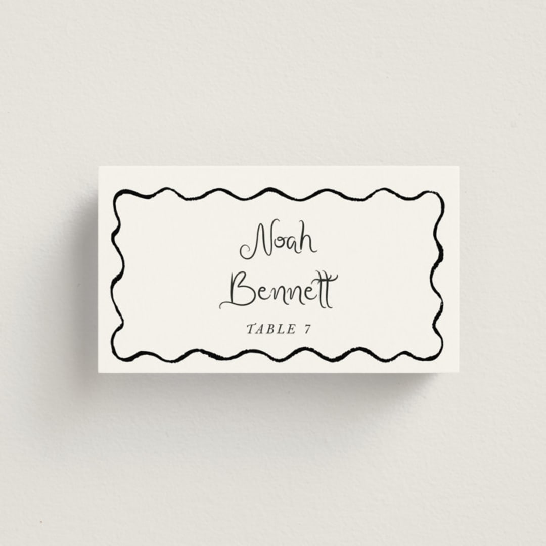 "quirky fun" - Place Cards in Tuxedo by Cass Loh - Front with Free Guest Printing