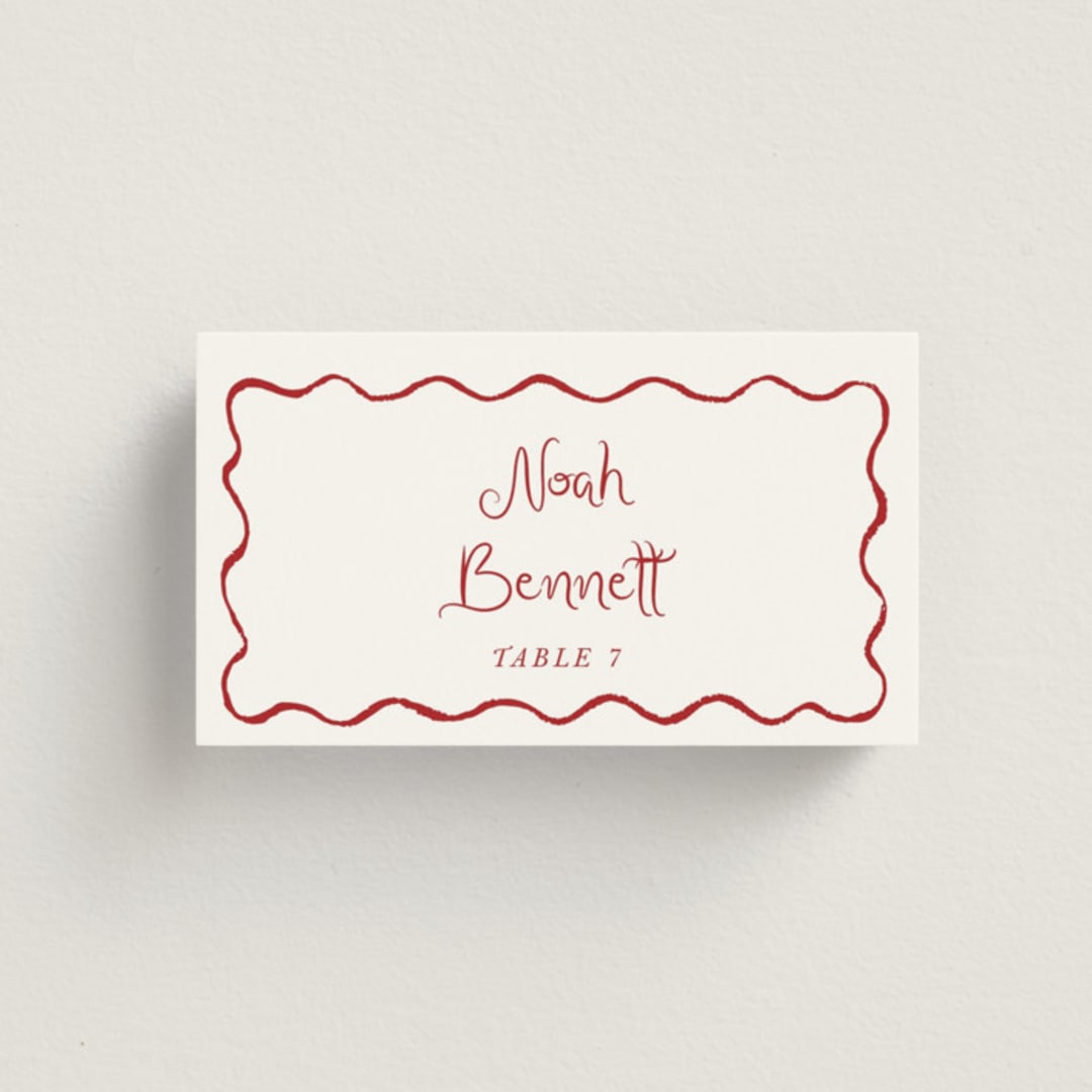 "quirky fun" - Place Cards in Wine by Cass Loh - Front