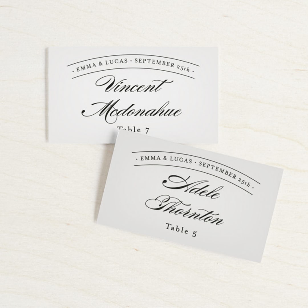 "Big City - New York City" - Place Cards in Light Taupe by Hooray Creative - Front with Free Guest Printing