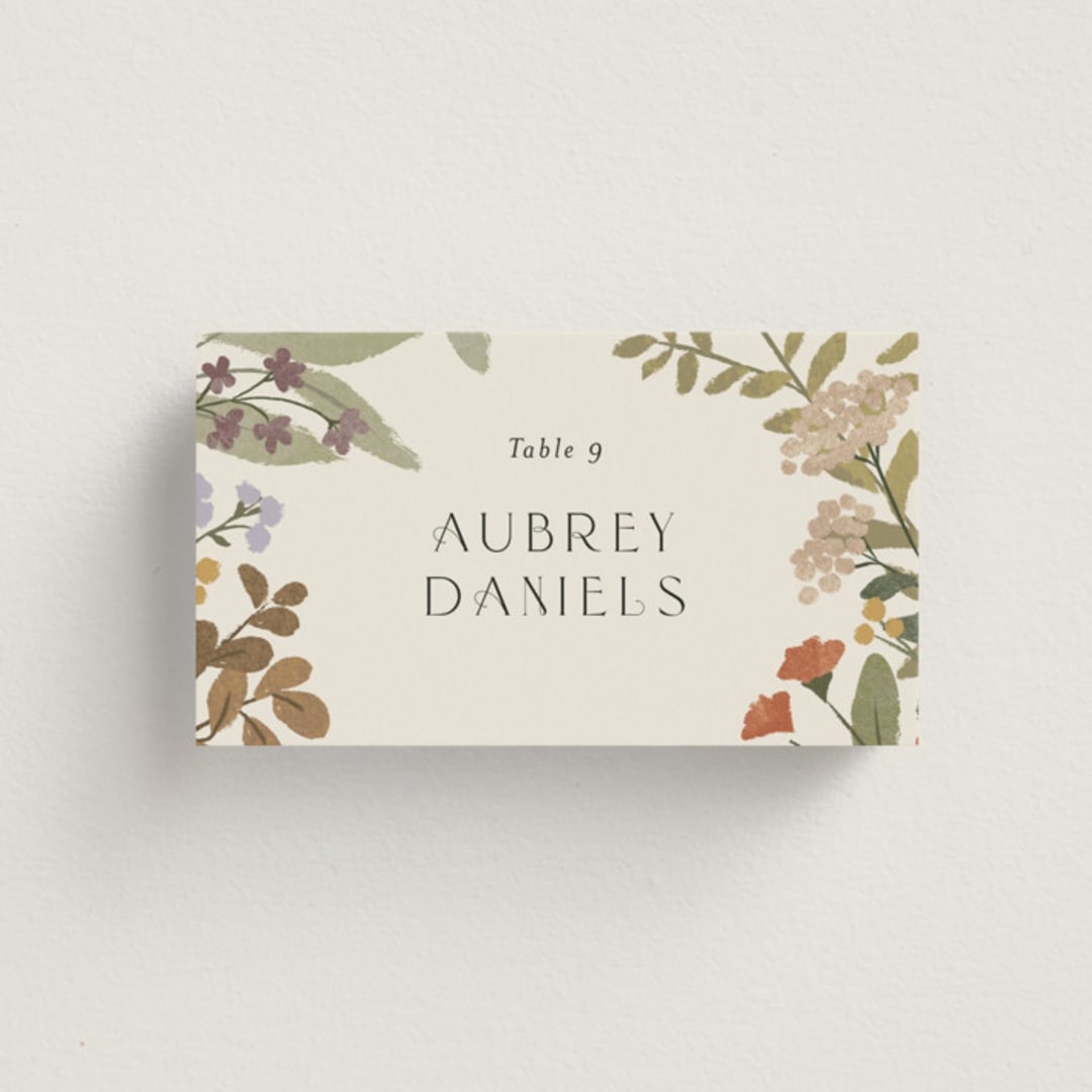 "Ellsworth" - Place Cards in Natural by Jennifer Wick - Front with Free Guest Printing