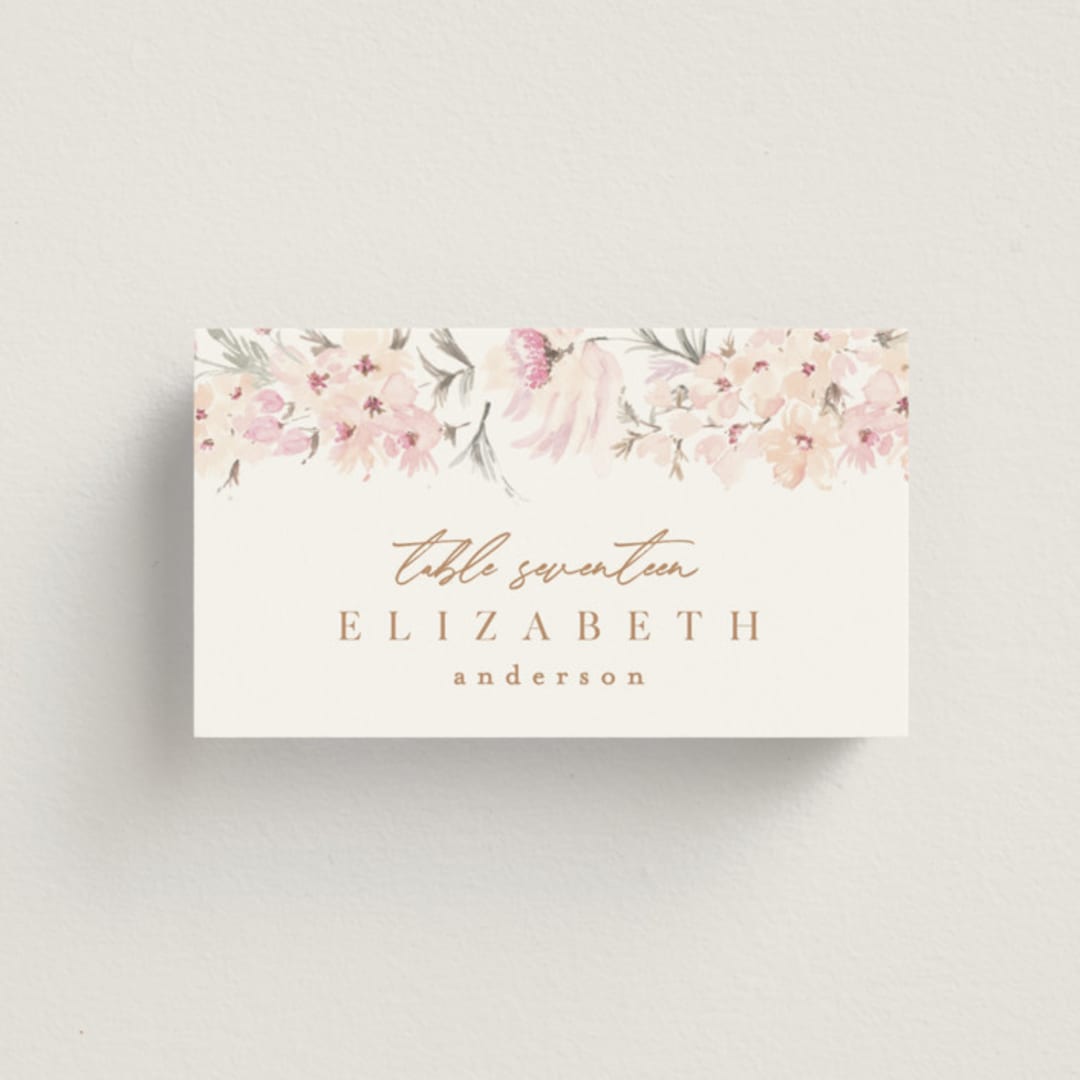 "kosmos" - Place Cards in Cotton Candy by Phrosné Barwood - Front with Free Guest Printing