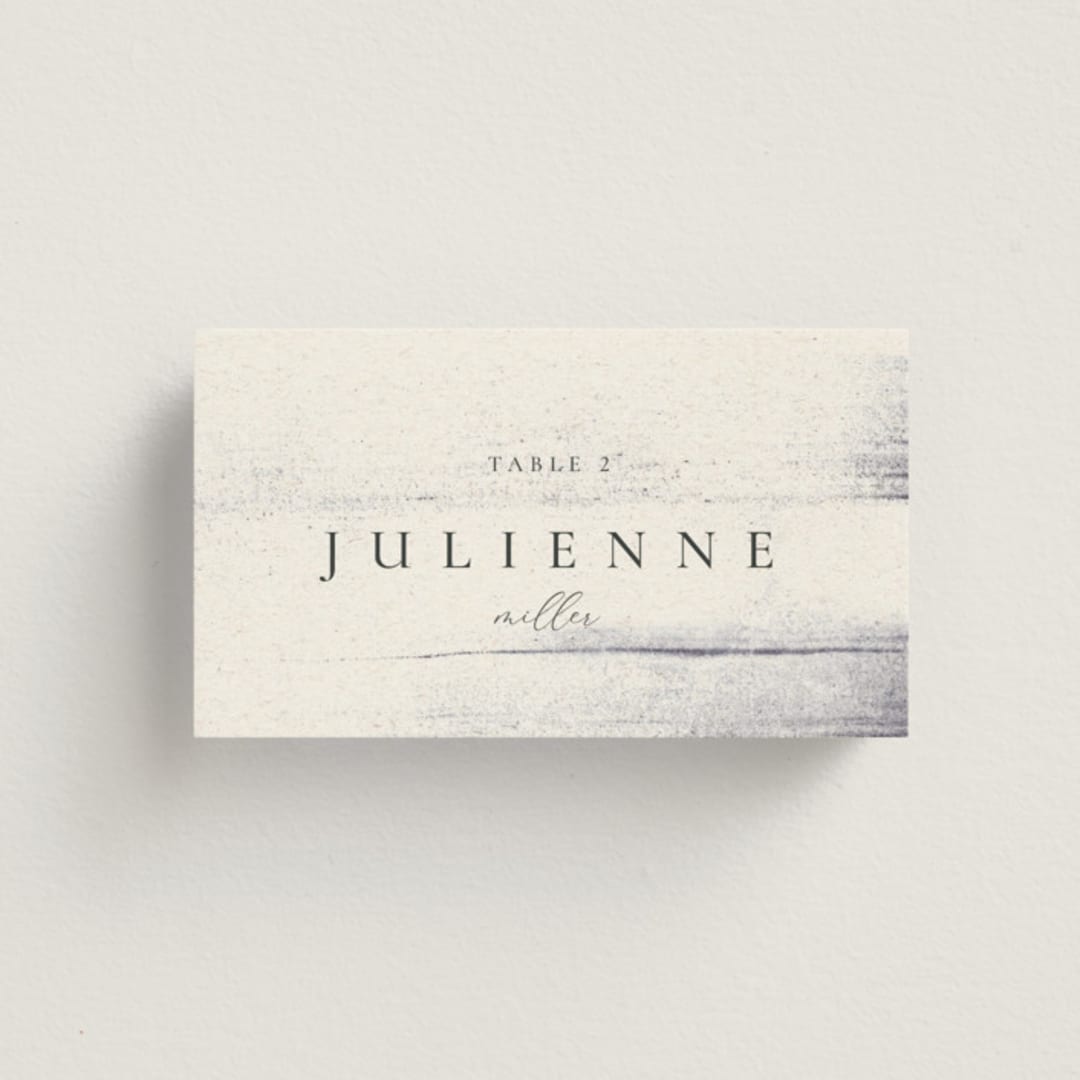 "Stillness" - Place Cards in Horizon by Sumak Studio - Front with Free Guest Printing