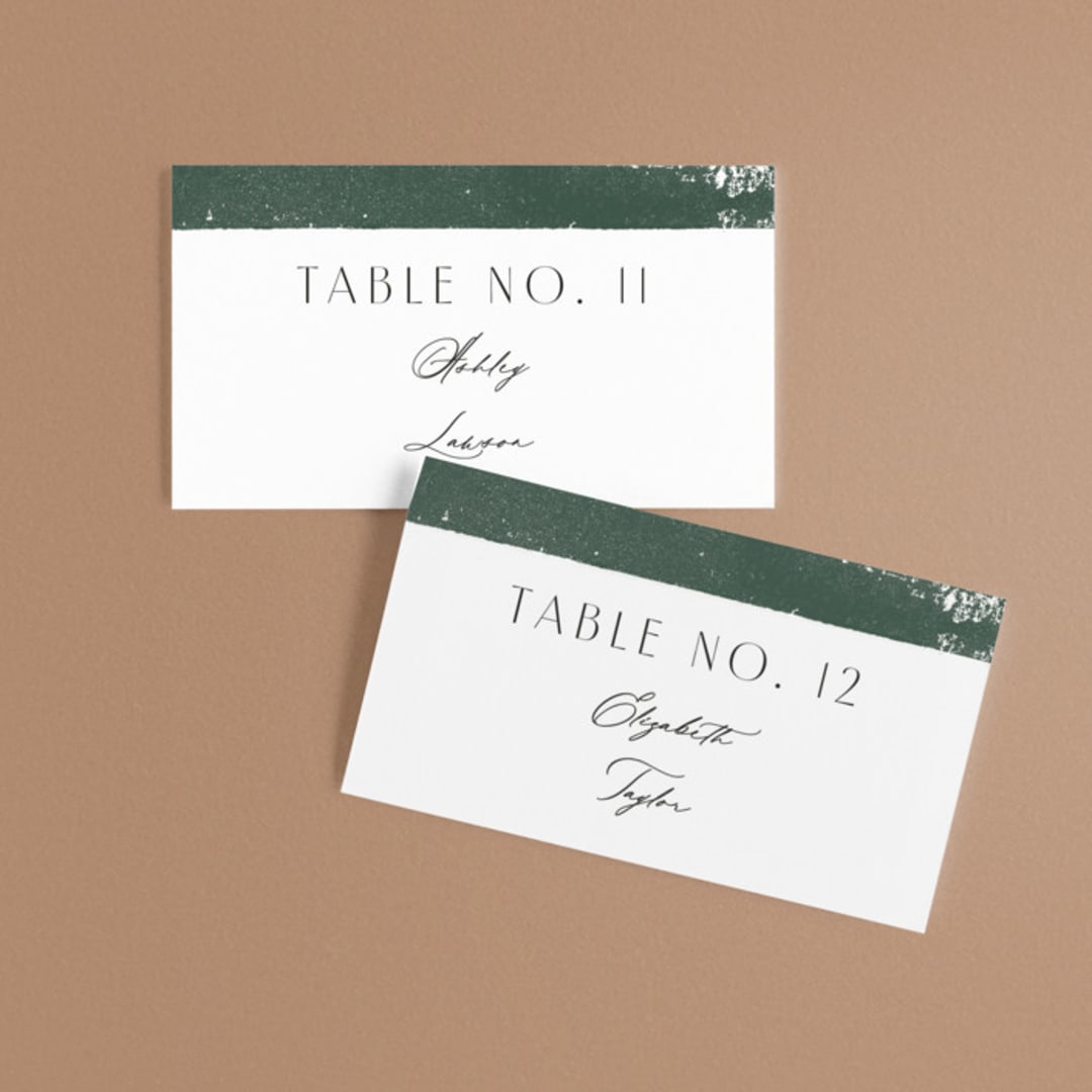 "Foothills" - Place Cards in Grass by Alethea and Ruth - Front with Free Guest Printing