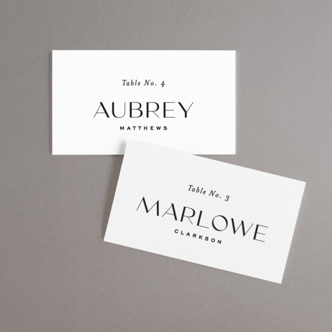 "Union Stack" - Place Cards in Diamond by Jessica Corliss - Front with Free Guest Printing
