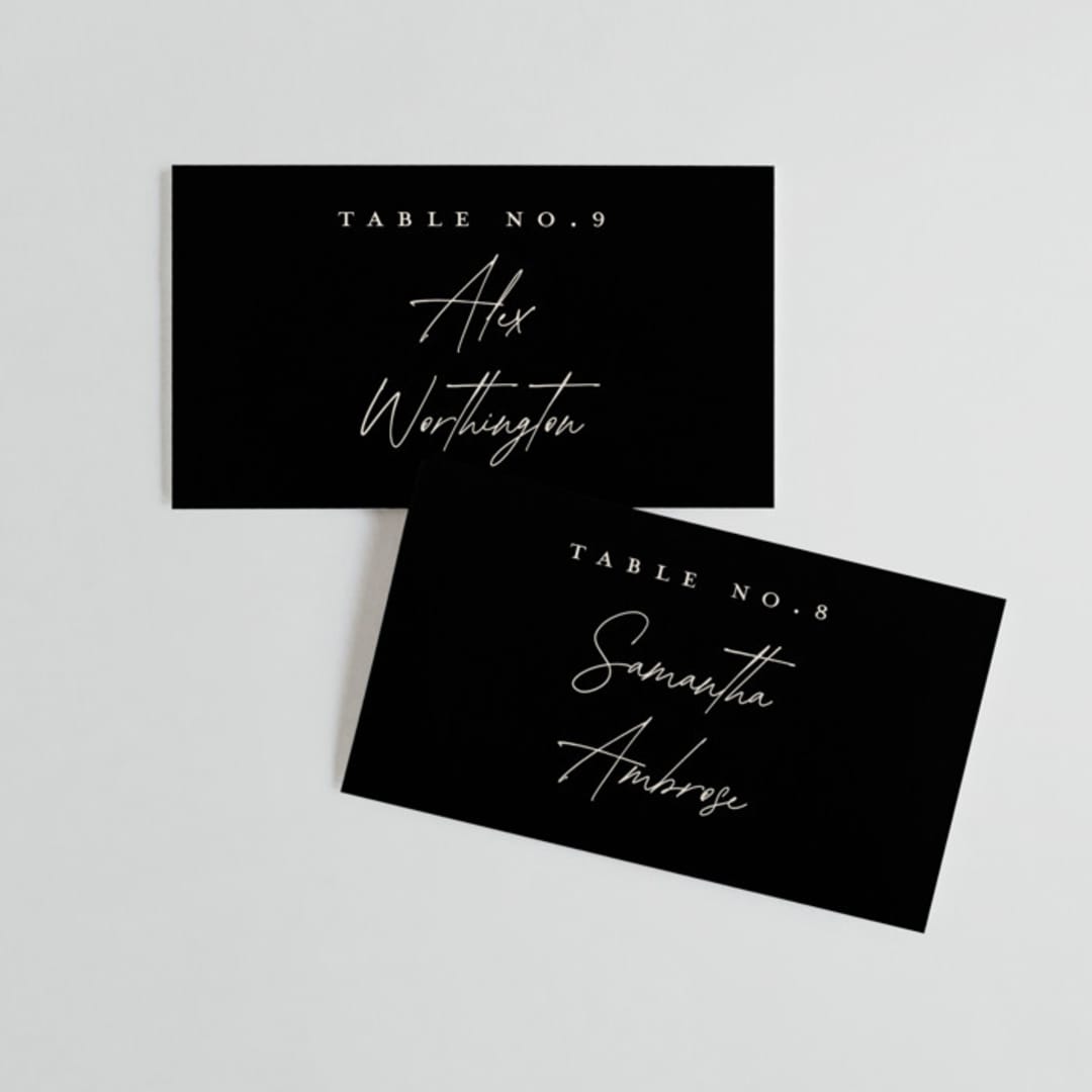 "Contour" - Place Cards in Ecru by Erica Krystek - Front with Free Guest Printing