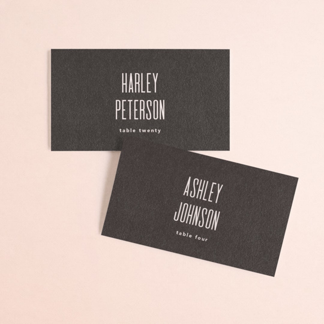 "Film" - Place Cards in Coffee by JoAnn Jinks - Front with Free Guest Printing