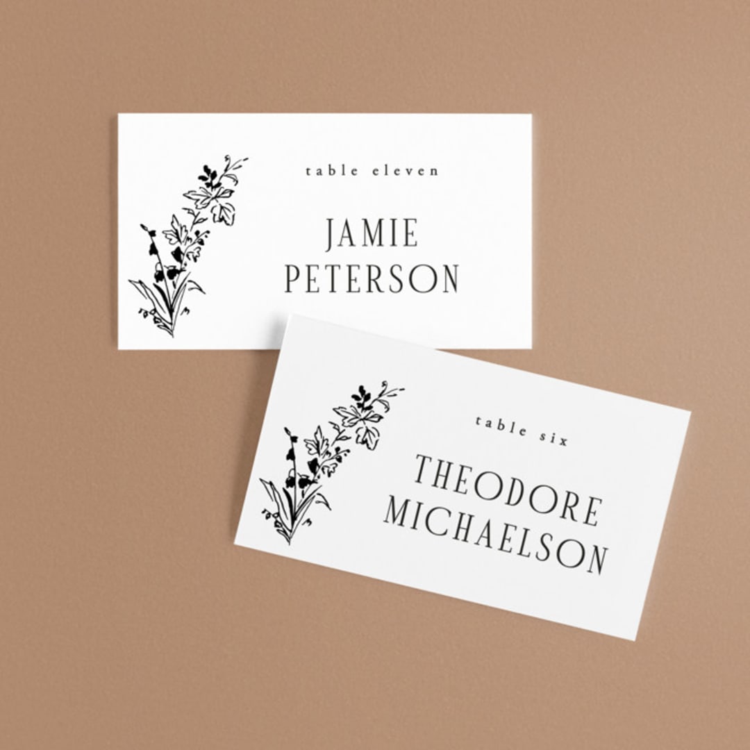 "Quintessential" - Place Cards in Cotton by Everett Paper Goods - Front with Free Guest Printing