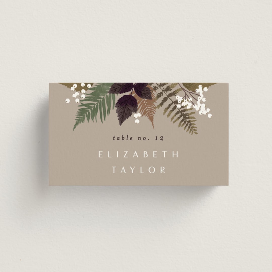 "Autumnal" - Place Cards in Natural by Alethea and Ruth - Front with Free Guest Printing