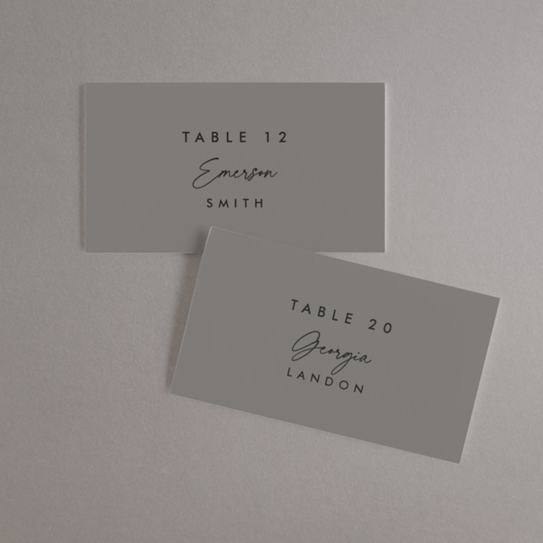 "The Ultimate After Party" - Place Cards in Fog by Becky Nimoy - Front with Free Guest Printing