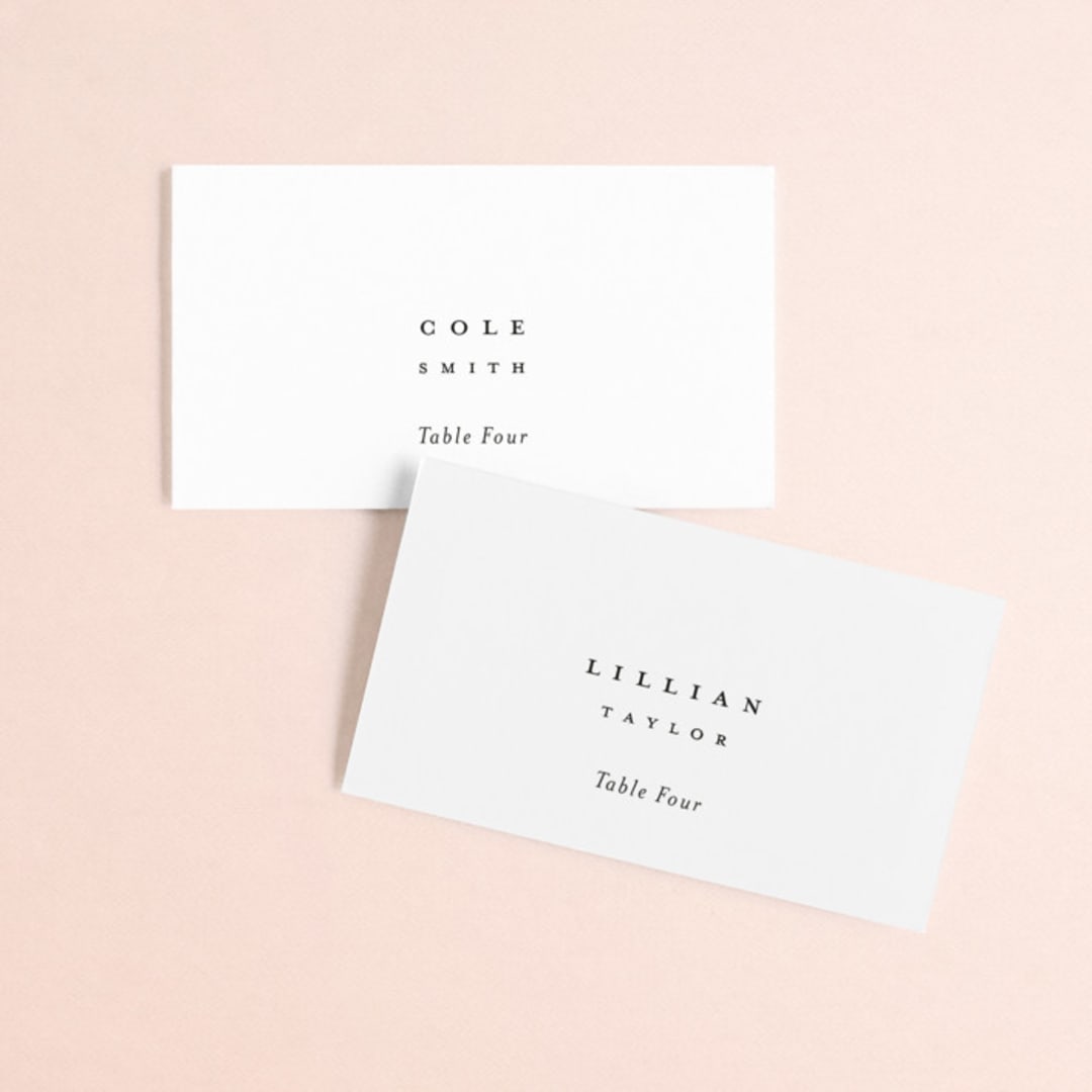 "refined" - Place Cards in Black Tie by Laura Hamm - Front with Free Guest Printing