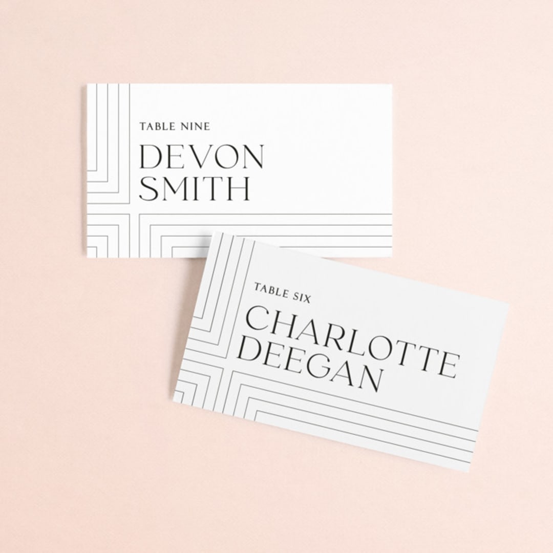 "contemporary photo" - Place Cards in Cloud by Erin Deegan - Front with Free Guest Printing