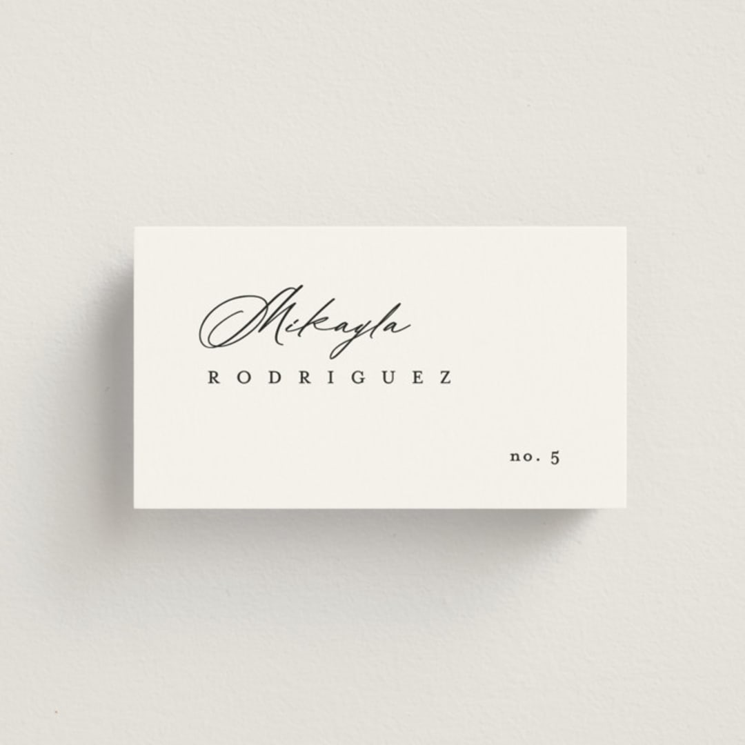 "SoHo" - Place Cards in Silk by Kelly Schmidt - Front with Free Guest Printing