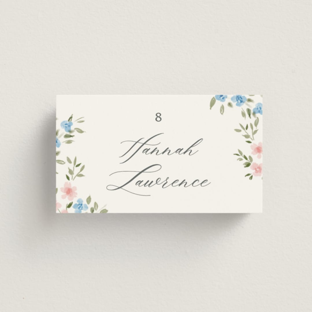 "Disney's Once Upon In a Dream" - Place Cards in Spring by Petra Kern - Front with Free Guest Printing