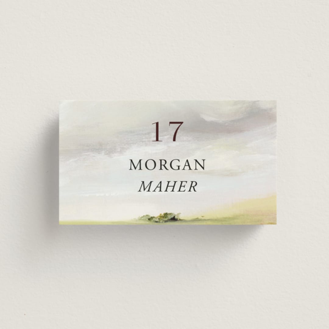 "Savanna" - Place Cards in Fern by Lindsay Megahed - Front with Free Guest Printing