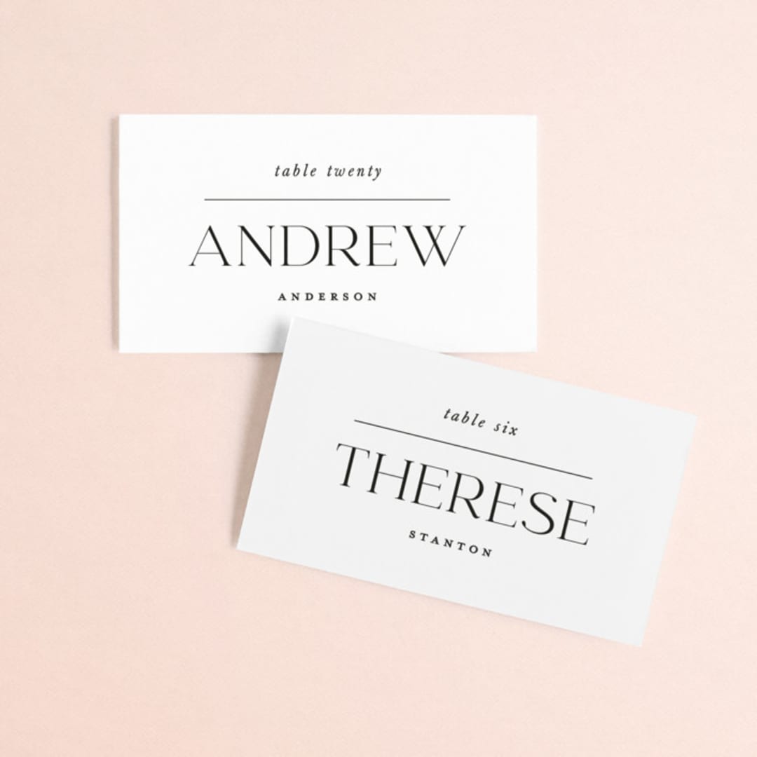 "tomorrows" - Place Cards in Ink by Lori Wemple - Front with Free Guest Printing